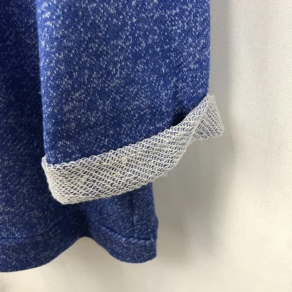 Womens Size Large Blue Bling Pullover Soft Sweatshirt 3/4 Roll Cuff Sleeve - Picture 5 of 6